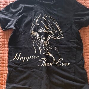 Black Graphic T-Shirt with Gold Design